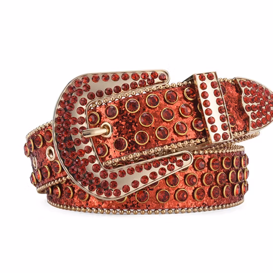 Cintura da uomo in cristallo di lusso Cintura unisex con strass tempestati di diamanti Cinture in pelle di design Western Sparkle
