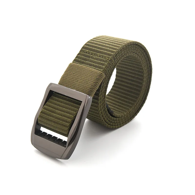 Cintura in tessuto di tela da uomo casual classico con fibbia durevole OEM di fabbrica in Cina